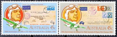 Australia 1984 - 50th Anniv. of Official Air Mail Service (pair) Australia 1984 - 50th Anniv. of Official Air Mail Service (pair)