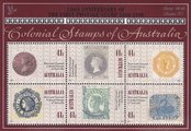 Australia 1990 - Penny Black, 150th Anniv. Colonial stamps (Overprinted) Souvenir sheet Australia 1990 - Penny Black, 150th Anniv. Colonial stamps (Overprinted) Souvenir sheet