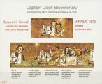 Australia 1970 - Captain Cook Bicentenary Souvenir Sheet ANPEX 1970 Australia 1970 - Captain Cook Bicentenary Souvenir Sheet ANPEX 1970