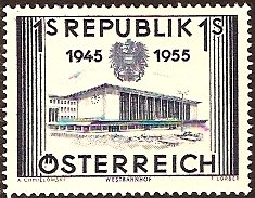 Austria 1955 - 10th anniv. of Austria’s liberation 2/5 - Western railroad station Vienna