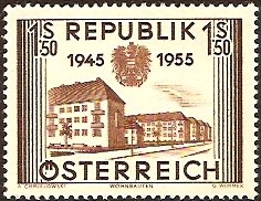 Itävalta 1955 - 10th anniv. of Austria’s liberation 4/5 - Public housing, Vienna Itävalta 1955 - 10th anniv. of Austria’s liberation 4/5 - Public housing, Vienna