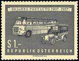 Itävalta 1957 - Austrian Postal Motor Coach Service, 50th anniv. Itävalta 1957 - Austrian Postal Motor Coach Service, 50th anniv.