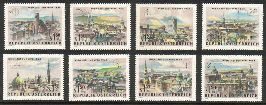 Itävalta 1964 - Vienna Intl. Philatelic Exhibition (WIPA 1965) (8) Itävalta 1964 - Vienna Intl. Philatelic Exhibition (WIPA 1965) (8)