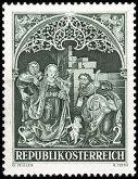 Itävalta 1967 - Christmas postage stamp 1967 - Nativity from 15th Century Altar