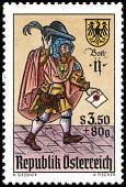 Itävalta 1967 - Stamp Day - Letter Carrier, 16th Century Itävalta 1967 - Stamp Day - Letter Carrier, 16th Century