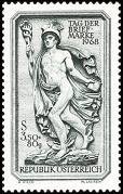 Itävalta 1968 - Stamp Day, Mercury, Bas-relief from Purkersdorf Itävalta 1968 - Stamp Day, Mercury, Bas-relief from Purkersdorf