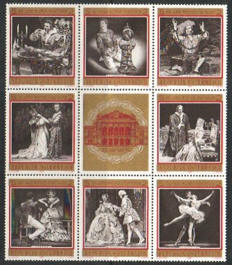 Itävalta 1969 - Centenary of Vienna Opera House (! separated, set of 8) Itävalta 1969 - Centenary of Vienna Opera House (! separated, set of 8)