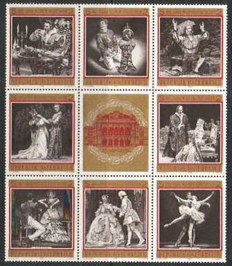 Itävalta 1969 - Centenary of Vienna Opera House (! separated, set of 8)