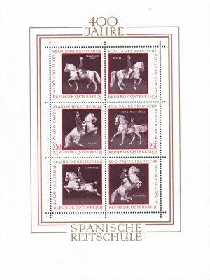 Austria 1972 - Spanish Riding School, Vienna, 400th Anniv. sheet of 6