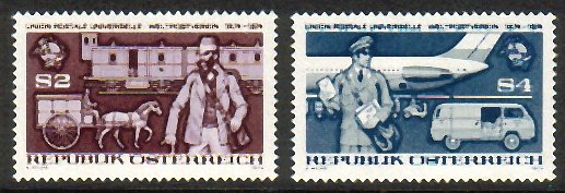 Itävalta 1974 - Centenary of Universal Postal Union (2) Itävalta 1974 - Centenary of Universal Postal Union (2)
