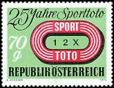 Itävalta 1974 - Austrian Sports Pool (lottery), 25th anniv.