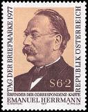 Itävalta 1977 - Emanuel Herrmann (1839-1902), economist, invented postal card