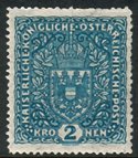 Itävalta 1917 - Definitives 1916-1919 - 2K blue granite paper