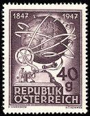 Itävalta 1947 - Centenary of the telegraph in Austria