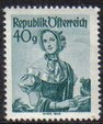 Itävalta 1949 - Austrian Costumes 10/34 Vienna 1840 40g green