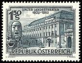 Austria 1953 - State Theater at Linz, 150th anniv.