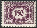 Austria 1922 - Porto 1922 Drawing numbers, wide format 2/14 - 150kr