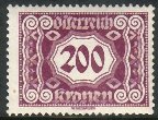 Itävalta 1922 - Porto 1922 Drawing numbers, wide format 3/14 - 200kr