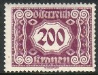 Austria 1922 - Porto 1922 Drawing numbers, wide format 3/14 - 200kr