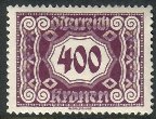 Itävalta 1922 - Porto 1922 Drawing numbers, wide format 4/14 - 400kr