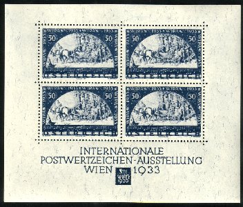 Itävalta 1981 - Wipa 1981 Stamp Exhibition Souvenir Sheet 1933 reprint Itävalta 1981 - Wipa 1981 Stamp Exhibition Souvenir Sheet 1933 reprint