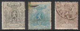 Belgia 1867 - 1867 newspaper stamps (3) perf. 15 Belgia 1867 - 1867 newspaper stamps (3) perf. 15