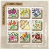 Burundi 1967 - Flowers overprints, map (Sheet of 9)