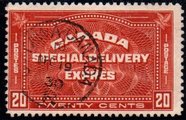 Express stamp Inscription on the lower bar TWENTY CENTS