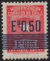 Chile 1973 - Postal modernization 0.50 over 0.15 postal tax stamp Chile 1973 - Postal modernization 0.50 over 0.15 postal tax stamp