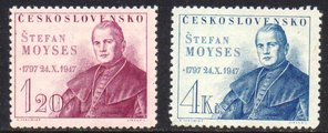 Tsekkoslovakia 1947 - Štefan Moyses (1797-1869) bishop (2)