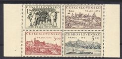 Tsekkoslovakia 1950 - Stamp Exhibition - Prague history Block of four