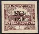 Tsekkoslovakia 1920 - Castle Definitive 1 H with overprint SO 1920