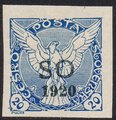 Tsekkoslovakia 1920 - Eagle 20 H with overprint SO 1920