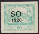 Tsekkoslovakia 1920 - Castle Definitive 20 H with overprint SO 1920