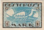 Eesti, Viro 1920 - Viking ship 1mk (gray paper) Eesti, Viro 1920 - Viking ship 1mk (gray paper)