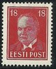 Eesti, Viro 1939 - Konstantin Päts (1874-1956), president - 18s Dark red Eesti, Viro 1939 - Konstantin Päts (1874-1956), president - 18s Dark red