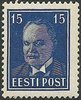 Eesti, Viro 1939 - Konstantin Päts (1874-1956), president - 15s Deep blue, gey paper Eesti, Viro 1939 - Konstantin Päts (1874-1956), president - 15s Deep blue, gey paper