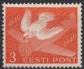 Eesti, Viro 1940 - first postage stamp. 100 year 1/4 - 3s orange