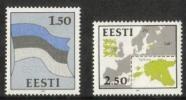 Eesti, Viro 1991 - National Symbols, Flag and map (2)