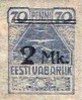 Eesti, Viro 1920 - Sea gull 2mk / 70p - overprint for earlier value