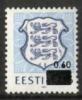 Eesti, Viro 1993 - National Coat of Arms overprint 0,60 FDC Eesti, Viro 1993 - National Coat of Arms overprint 0,60 FDC