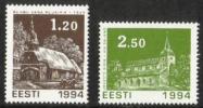 Eesti, Viro 1994 - Christmas postage stamps 1994 - Churches (2) Eesti, Viro 1994 - Christmas postage stamps 1994 - Churches (2)