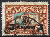 Map of Estonia Surcharge 3 Kr over 300 Mk