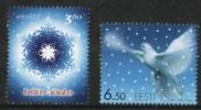 Eesti, Viro 2001 - Christmas postage stamps 2001 - Ice crystal, dove (2) Eesti, Viro 2001 - Christmas postage stamps 2001 - Ice crystal, dove (2)