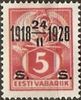 Eesti, Viro 1928 - Smith 5s/5m Surcharged in New Currency