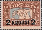 Eesti, Viro 1930 - Map of Estonia Surcharge 2 Kr over 300 Mk