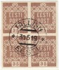 Estonia 1919 - Flower design 35k Eesti Post Block of four 2x2 (Tallinn 31.5.19)