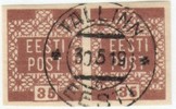 Eesti, Viro 1919 - Flower design 35k Eesti Post Pair 1x2 (Tallinn 31.5.19)