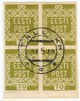 Eesti, Viro 1919 - Flower design 70k Eesti Post Group of four 2x2 (lightly folded in the middle) Eesti, Viro 1919 - Flower design 70k Eesti Post Group of four 2x2 (lightly folded in the middle)