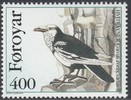 Faroe Islands 1995 - Birds Raven 2/2 - White-speckled raven Faroe Islands 1995 - Birds Raven 2/2 - White-speckled raven